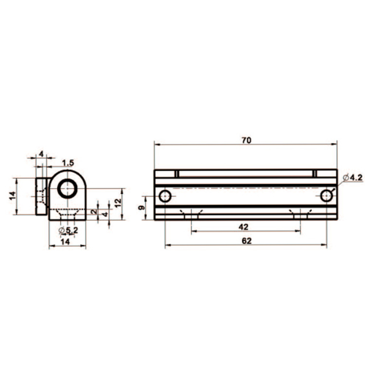 Bản lề treo thang bên phải khung cửa-B2209-4