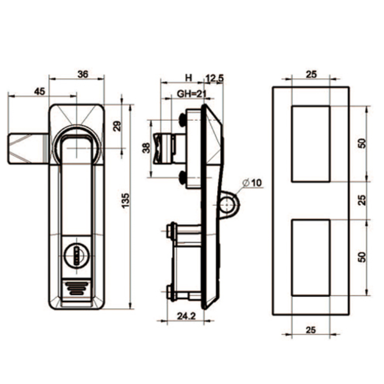 Bấm Để Bật Mở Rocker Lock-A7151