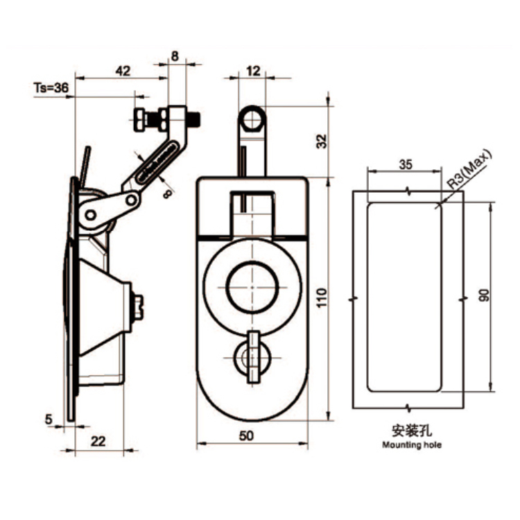 Khóa nén loại đòn bẩy chống nước-A7305-1