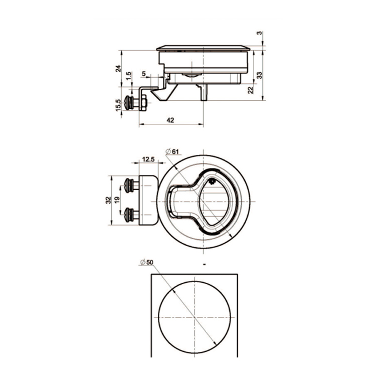 Loại bảng điều khiển Nâng tay cầm Khóa lưỡi-A7846