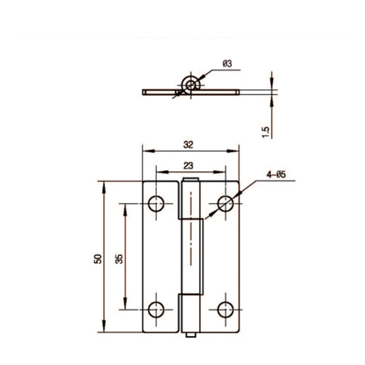 Bản lề có thể tháo rời để lắp đặt bậc góc phải-B2218