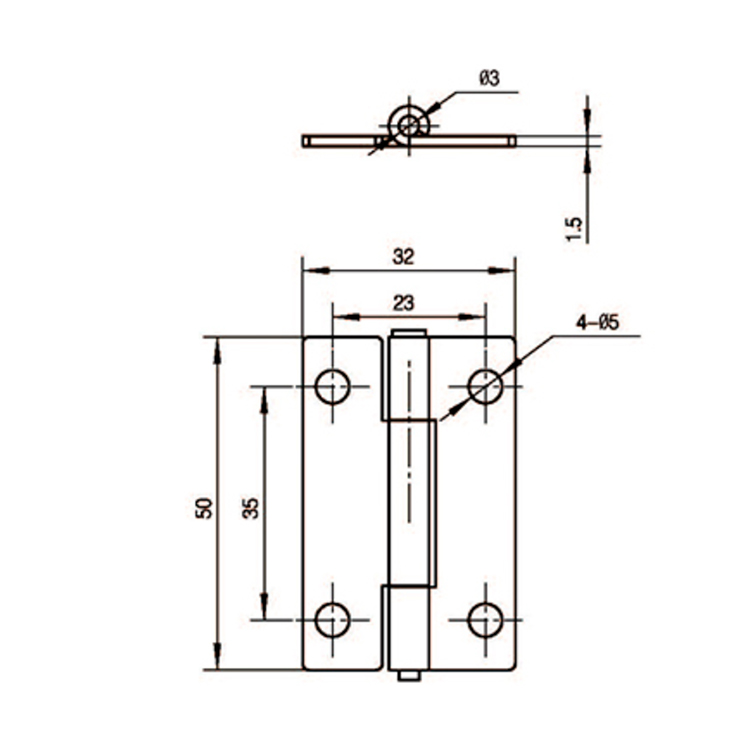 Bản lề lắp bậc góc phải-B2221
