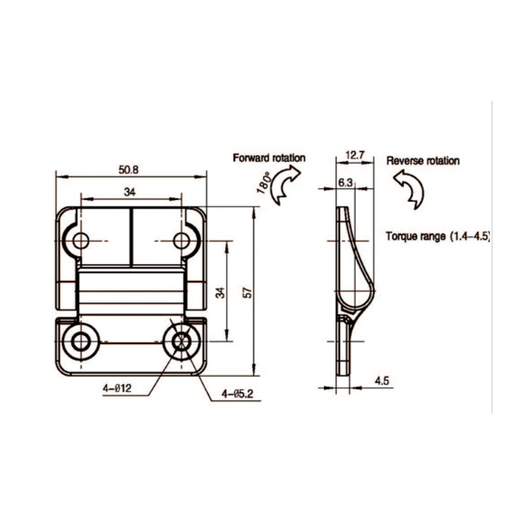 Bản lề giảm chấn gắn phẳng-B2222-1;2