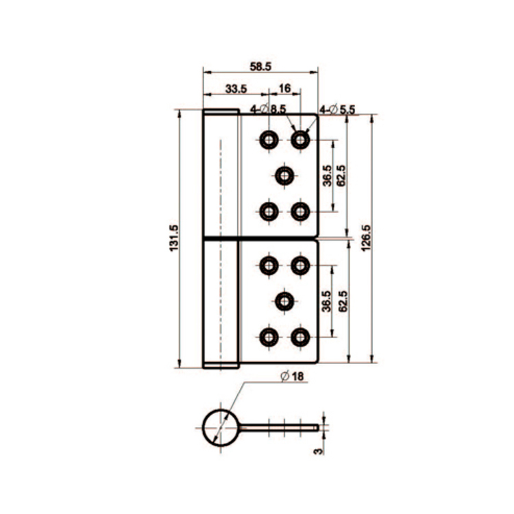 Bản lề tháo rời tích hợp bằng thép không gỉ-B2228-14