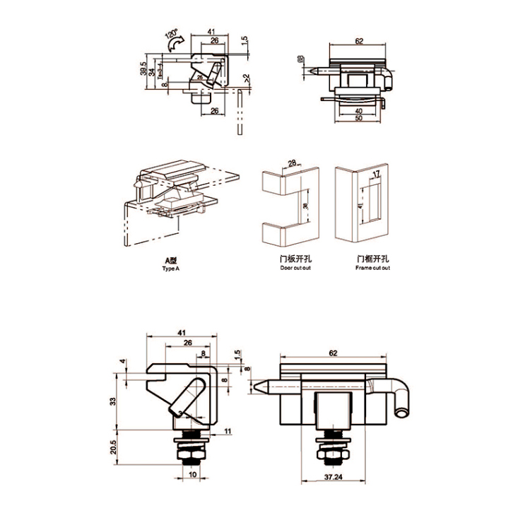 Bản lề băng cassette hạng nặng-B2306