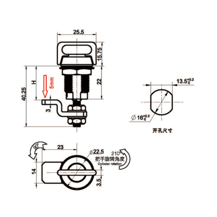 Khóa nén loại núm nhỏ-A6089-2
