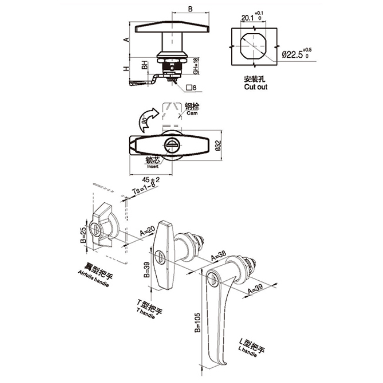 Wing Handle Cam Lock-A6091
