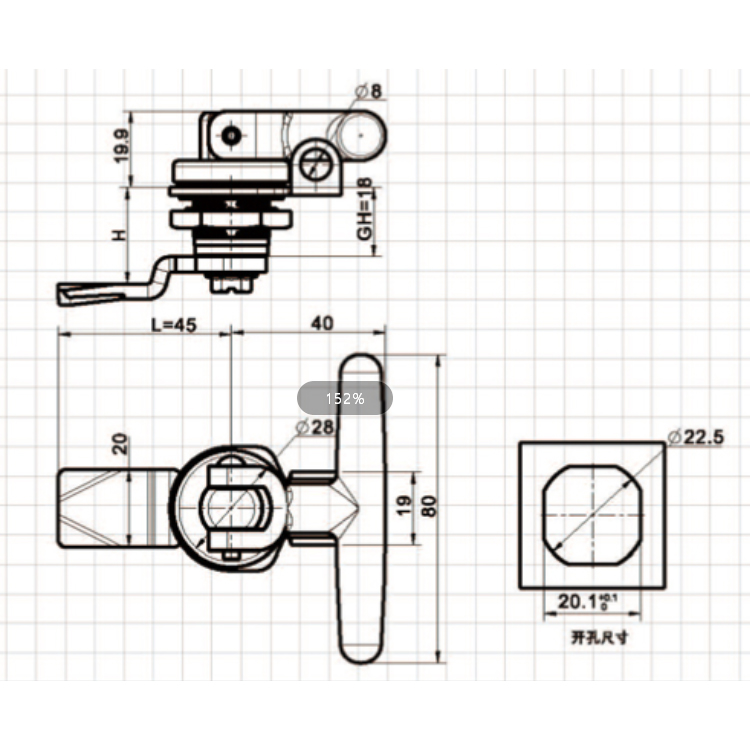 Tay Gấp Cố Định Cam Lock-A6309-10